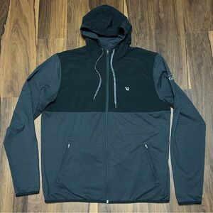 Vuori Sunday Element Jacket Mens XL Full Zip Black Gray V215 Hooded Zip Track